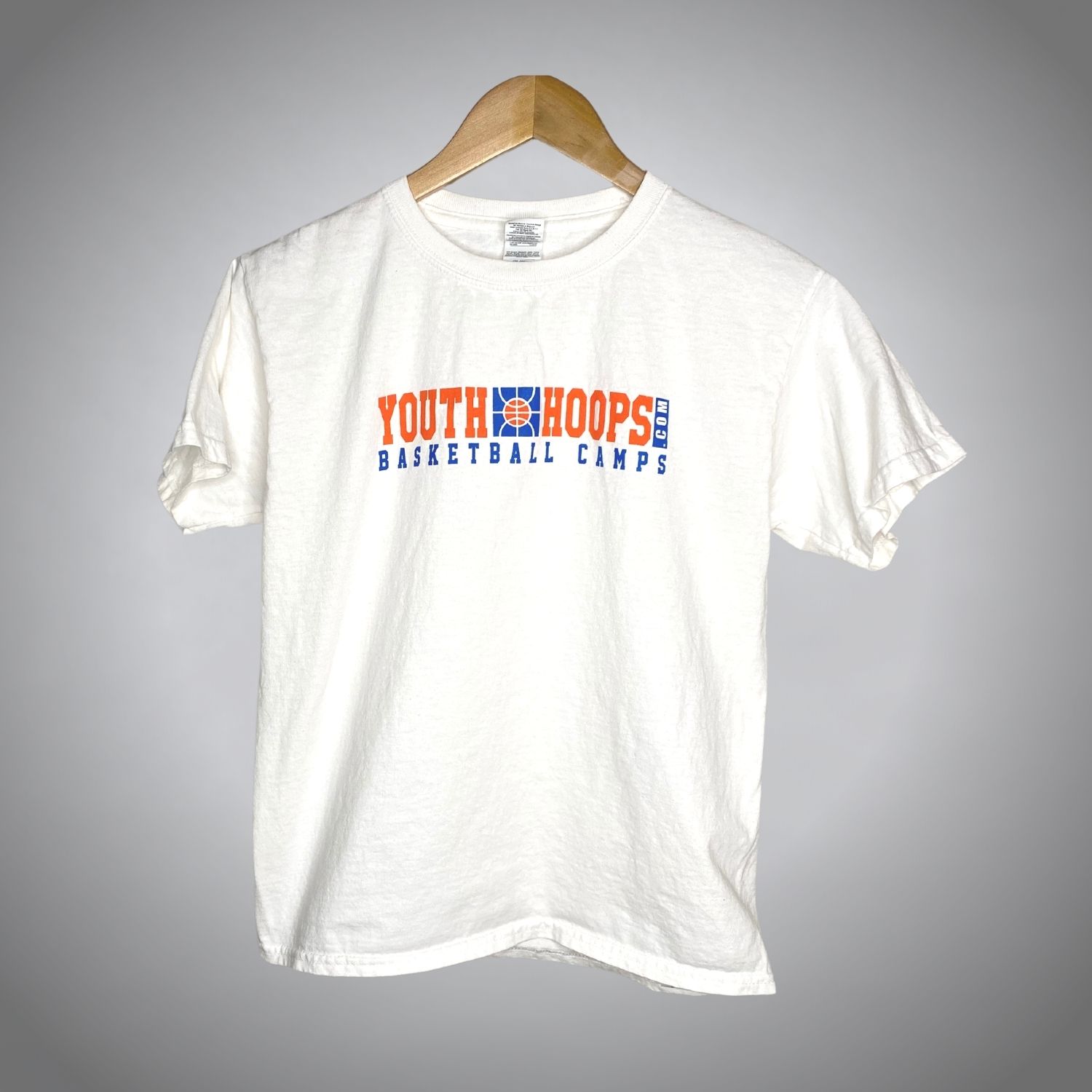 White Youth Hoops Tee Shirt - Youth Hoops Basketball Camps